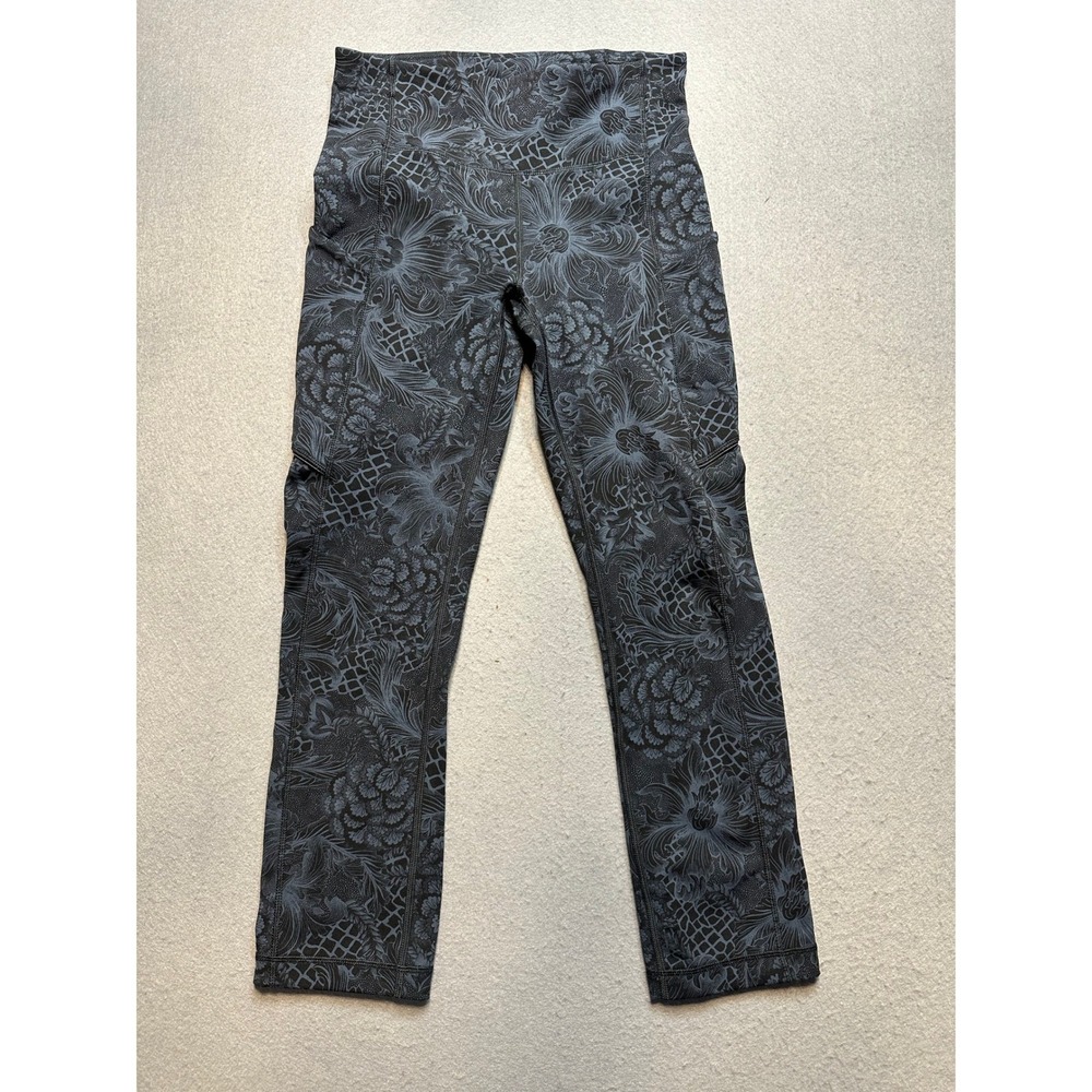 Lululemon Speed Up Crop Up (21") Nouveau Mach Blue Black Size 2- 130